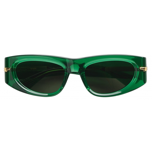 Bottega Veneta - Occhiali da Sole Ovali in Acetato - Verde - Occhiali da Sole - Bottega Veneta Eyewear