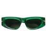 Bottega Veneta - Occhiali da Sole Ovali in Acetato - Verde - Occhiali da Sole - Bottega Veneta Eyewear