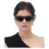 Bottega Veneta - Acetate Oval Sunglasses - Green - Sunglasses - Bottega Veneta Eyewear