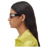 Bottega Veneta - Acetate Oval Sunglasses - Black Grey - Sunglasses - Bottega Veneta Eyewear