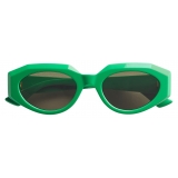 Bottega Veneta - Occhiali da Sole Cat-Eye in Acetato - Verde Grigio - Occhiali da Sole - Bottega Veneta Eyewear