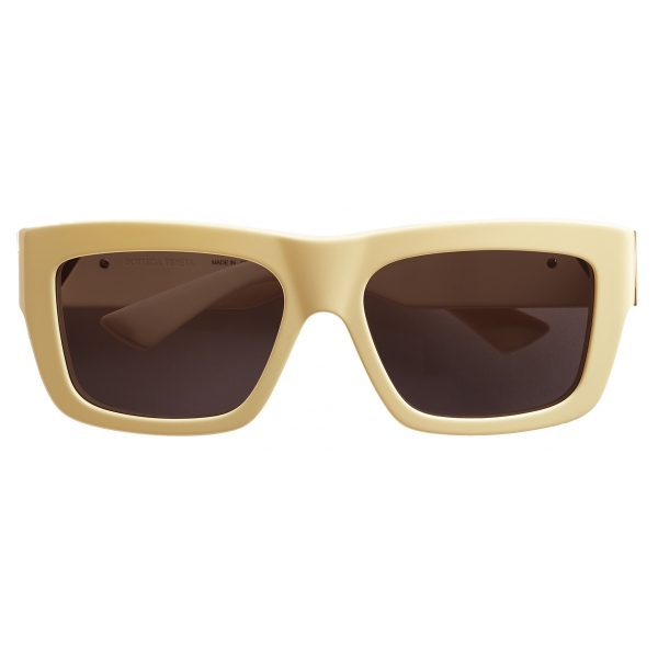 Bottega Veneta - Acetate Square Sunglasses - Yellow Grey - Sunglasses - Bottega Veneta Eyewear