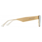 Bottega Veneta - Metal Square Mask Sunglasses - Gold - Sunglasses - Bottega Veneta Eyewear