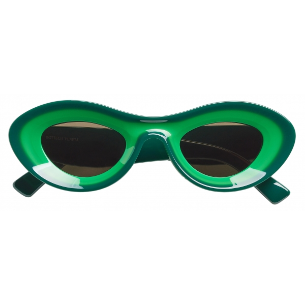 Bottega Veneta - Acetate Round Sunglasses - Green - Sunglasses - Bottega Veneta Eyewear