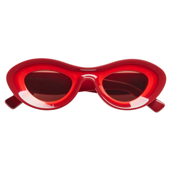 Bottega Veneta - Acetate Round Sunglasses - Burgundy Red - Sunglasses - Bottega Veneta Eyewear