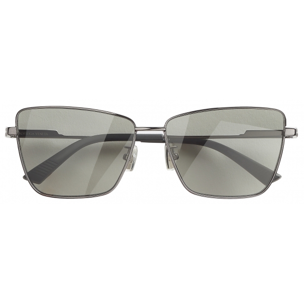 Bottega Veneta - Metal Square Sunglasses - Ruthenium Grey - Sunglasses ...