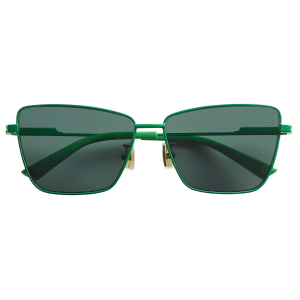 Bottega Veneta - Occhiali da Sole Quadrati in Metallo - Verde - Occhiali da Sole - Bottega Veneta Eyewear