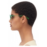 Bottega Veneta - Occhiali da Sole Quadrati in Metallo - Verde - Occhiali da Sole - Bottega Veneta Eyewear
