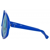 The Attico - The Attico Ibiza Aviator Sunglasses in Blue - Sunglasses - Official - The Attico Eyewear by Linda Farrow