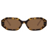 The Attico - The Attico Irene Angular Sunglasses in Tortoiseshell and Brown - Sunglasses - Official