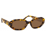 The Attico - The Attico Irene Angular Sunglasses in Tortoiseshell and Brown - Sunglasses - Official