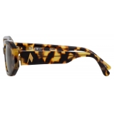 The Attico - The Attico Irene Angular Sunglasses in Tortoiseshell and Brown - Sunglasses - Official