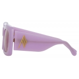 The Attico - The Attico Marfa Rectangular Sunglasses in Pink - Sunglasses - Official