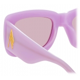 The Attico - The Attico Marfa Rectangular Sunglasses in Pink - Sunglasses - Official