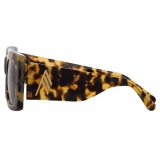 The Attico - The Attico Marfa Rectangular Sunglasses in Tortoiseshell and Brown - Sunglasses - Official