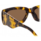 The Attico - The Attico Mini Marfa in Tortoiseshell and Brown - Sunglasses - Official
