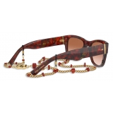 Dolce & Gabbana - Occhiale da Sole Corallo - Avana Rosso Marrone - Dolce & Gabbana Eyewear