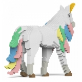 Jekca - Unicorn 01S - Lego - Scultura - Costruzione - 4D - Animali di Mattoncini - Toys