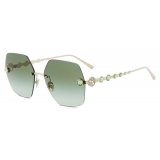 Giorgio Armani - Women’s Oversize Sunglasses with Crystals - Gold Green - Sunglasses - Giorgio Armani Eyewear