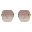Giorgio Armani - Women’s Oversize Sunglasses with Crystals - Gold Brown - Sunglasses - Giorgio Armani Eyewear