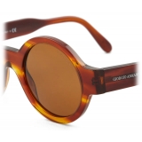 Giorgio Armani - Women’s Round Sunglasses - Striped Havana Brown - Sunglasses - Giorgio Armani Eyewear