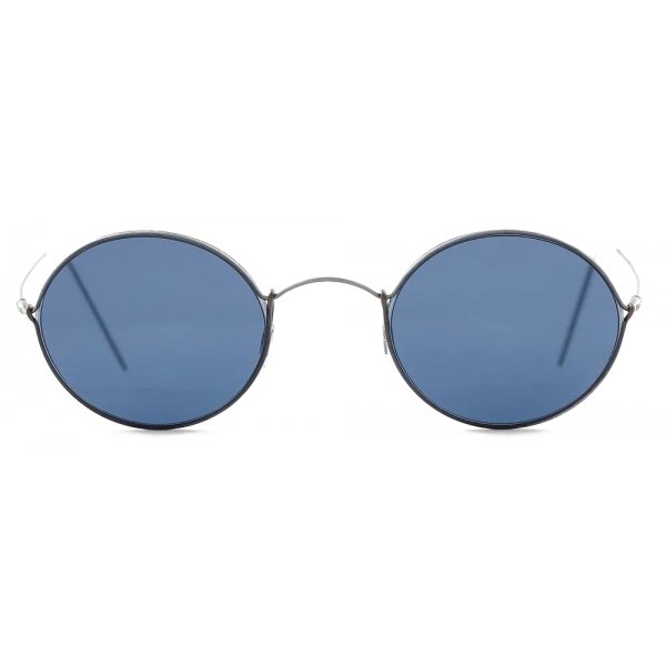 Giorgio Armani - Unisex Oval Sunglasses - Gunmetal Blue - Sunglasses - Giorgio Armani Eyewear