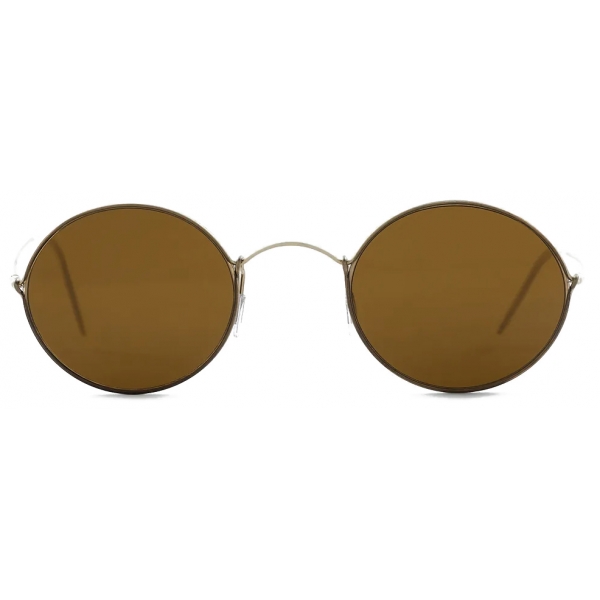 Giorgio Armani - Occhiali da Sole Unisex Forma Ovale - Oro Pallido Marrone - Occhiali da Sole - Giorgio Armani Eyewear