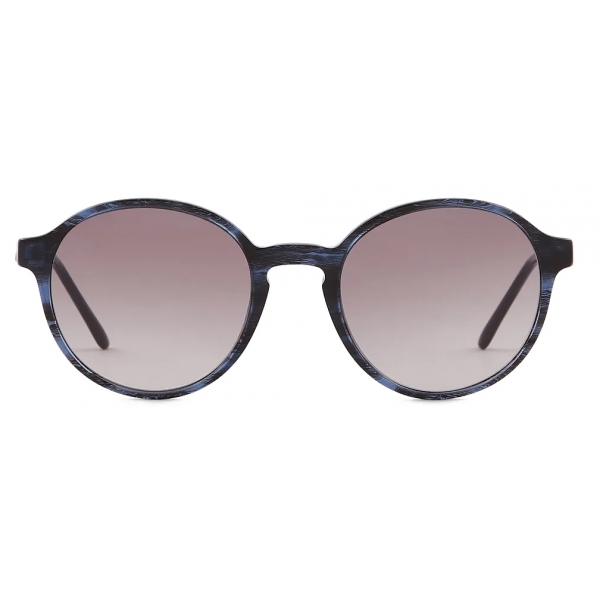 Giorgio Armani - Men’s Panto Sunglasses - Blue Stripes Grey - Sunglasses - Giorgio Armani Eyewear
