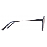 Giorgio Armani - Men’s Panto Sunglasses - Blue Stripes Grey - Sunglasses - Giorgio Armani Eyewear