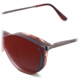 Giorgio Armani - Occhiali da Sole Uomo Forma Panthos - Rosso Rigato - Occhiali da Sole - Giorgio Armani Eyewear