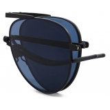 Giorgio Armani - Occhiali da Sole Uomo Forma Pilot - Nero Opaco Blu - Occhiali da Sole - Giorgio Armani Eyewear