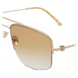 Giorgio Armani - Men’s Rectangular Sunglasses - Light Gold Light Brown - Sunglasses - Giorgio Armani Eyewear