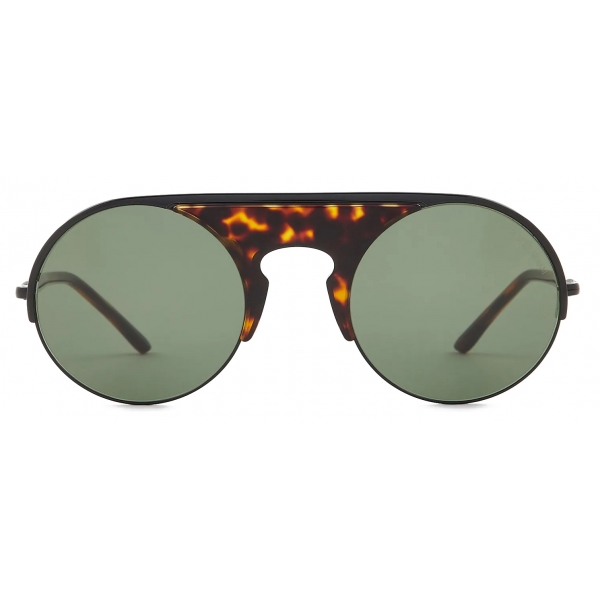 Giorgio Armani - Occhiali da Sole Uomo Forma Rotonda - Nero Havana Verde - Occhiali da Sole - Giorgio Armani Eyewear