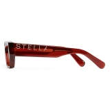 Stella McCartney - Occhiali da Sole Cat-Eye Logo - Rosso Lucido - Occhiali da Sole - Stella McCartney Eyewear