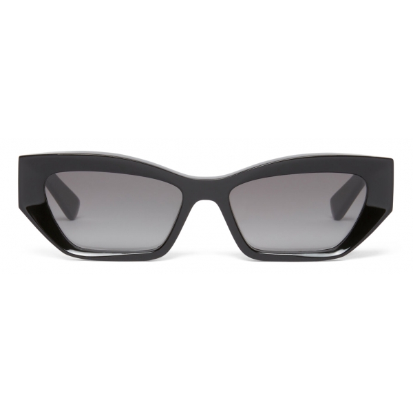 Stella McCartney - Logo Cat‐Eye Sunglasses - Shiny Black - Sunglasses - Stella McCartney Eyewear