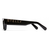 Stella McCartney - Occhiali da Sole Cat-Eye Logo - Nero Lucido - Occhiali da Sole - Stella McCartney Eyewear