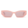 Stella McCartney - Occhiali da Sole Cat-Eye Logo -  Rosa Milky Lucido - Occhiali da Sole - Stella McCartney Eyewear
