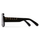Stella McCartney - Occhiali da Sole Quadrati Logo -  Nero Lucido - Occhiali da Sole - Stella McCartney Eyewear