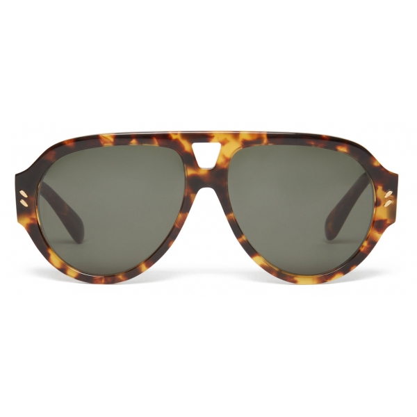 Stella McCartney - Dotted Logo Aviator Sunglasses - Blonde Havana - Sunglasses - Stella McCartney Eyewear