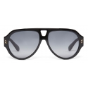 Stella McCartney - Dotted Logo Aviator Sunglasses - Shiny Black - Sunglasses - Stella McCartney Eyewear