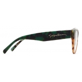 Giorgio Armani - Occhiali da Vista Donna Forma Cat-Eye - Verde Havana Marrone - Occhiali da Vista - Giorgio Armani Eyewear