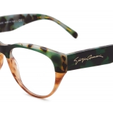 Giorgio Armani - Occhiali da Vista Donna Forma Cat-Eye - Verde Havana Marrone - Occhiali da Vista - Giorgio Armani Eyewear
