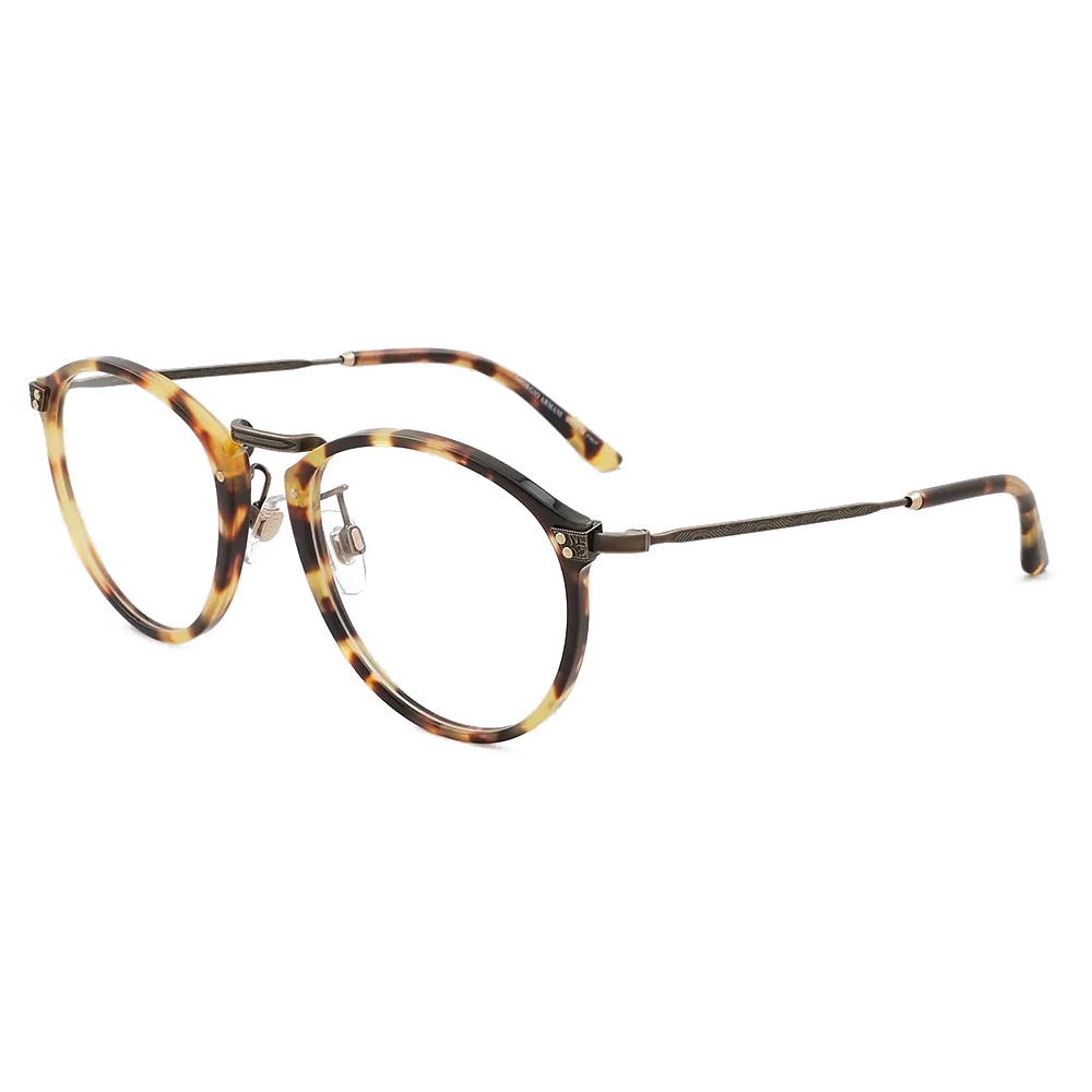 Giorgio Armani Mens Panto Optical Glasses Shiny Light Havana Optical Glasses Giorgio 