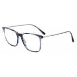 Giorgio Armani - Men’s Square Optical Glasses - Shiny Blue - Optical Glasses - Giorgio Armani Eyewear