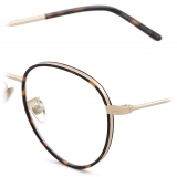 Giorgio Armani - Men’s Round Optical Glasses - Pale Gold Havana - Optical Glasses - Giorgio Armani Eyewear