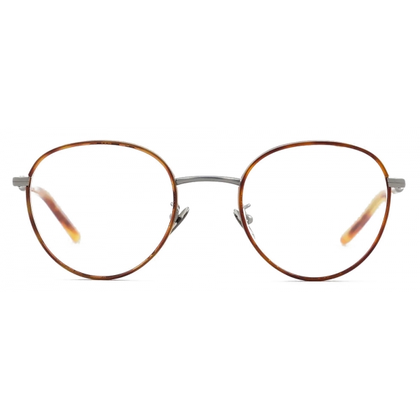 Giorgio Armani - Men’s Round Optical Glasses - Gunmetal Yellow Havana - Optical Glasses - Giorgio Armani Eyewear