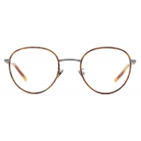 Giorgio Armani - Men’s Round Optical Glasses - Gunmetal Yellow Havana - Optical Glasses - Giorgio Armani Eyewear