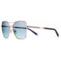 Tiffany & Co. - Square Sunglasses - Rose Gold Brown Blue - Diamond Point Collection - Tiffany & Co. Eyewear