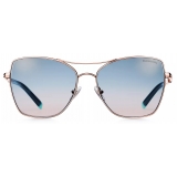 Tiffany & Co. - Square Sunglasses - Rose Gold Brown Blue - Diamond Point Collection - Tiffany & Co. Eyewear
