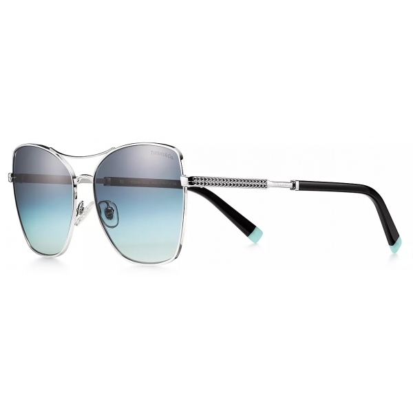Tiffany & Co. - Square Sunglasses - Silver Gradient Tiffany Blue® - Diamond Point Collection - Tiffany & Co. Eyewear